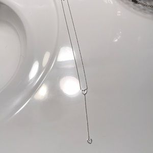 Silver long heart necklace